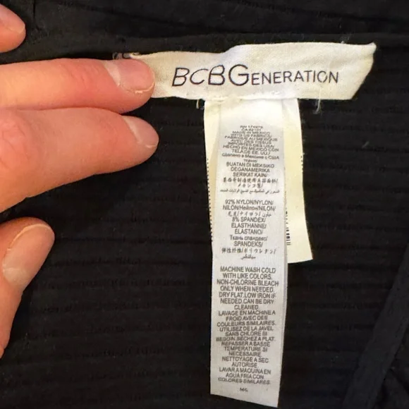 BCBG size medium black bodycon dress with cut out back. - Picture 3 of 4